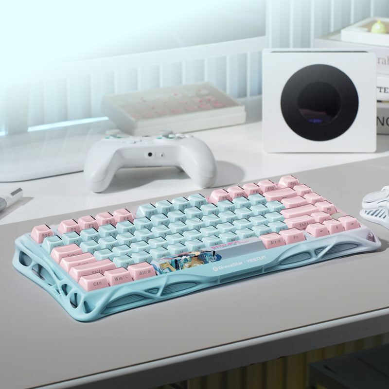 Yeston x Gravastar K1 Lite Sakura Atlantis Wireless Mechanical Gaming Keyboard