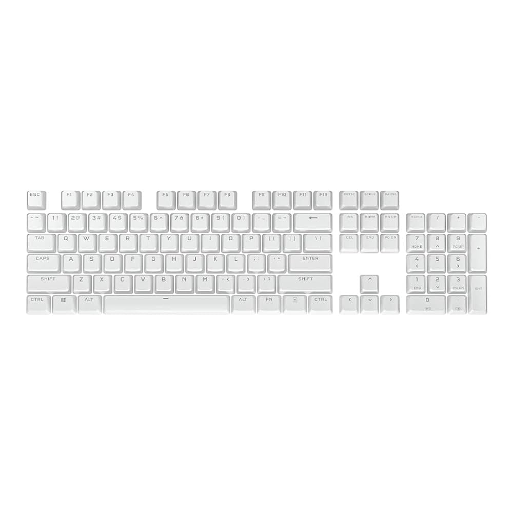 White PBT Keycaps 104 Keys
