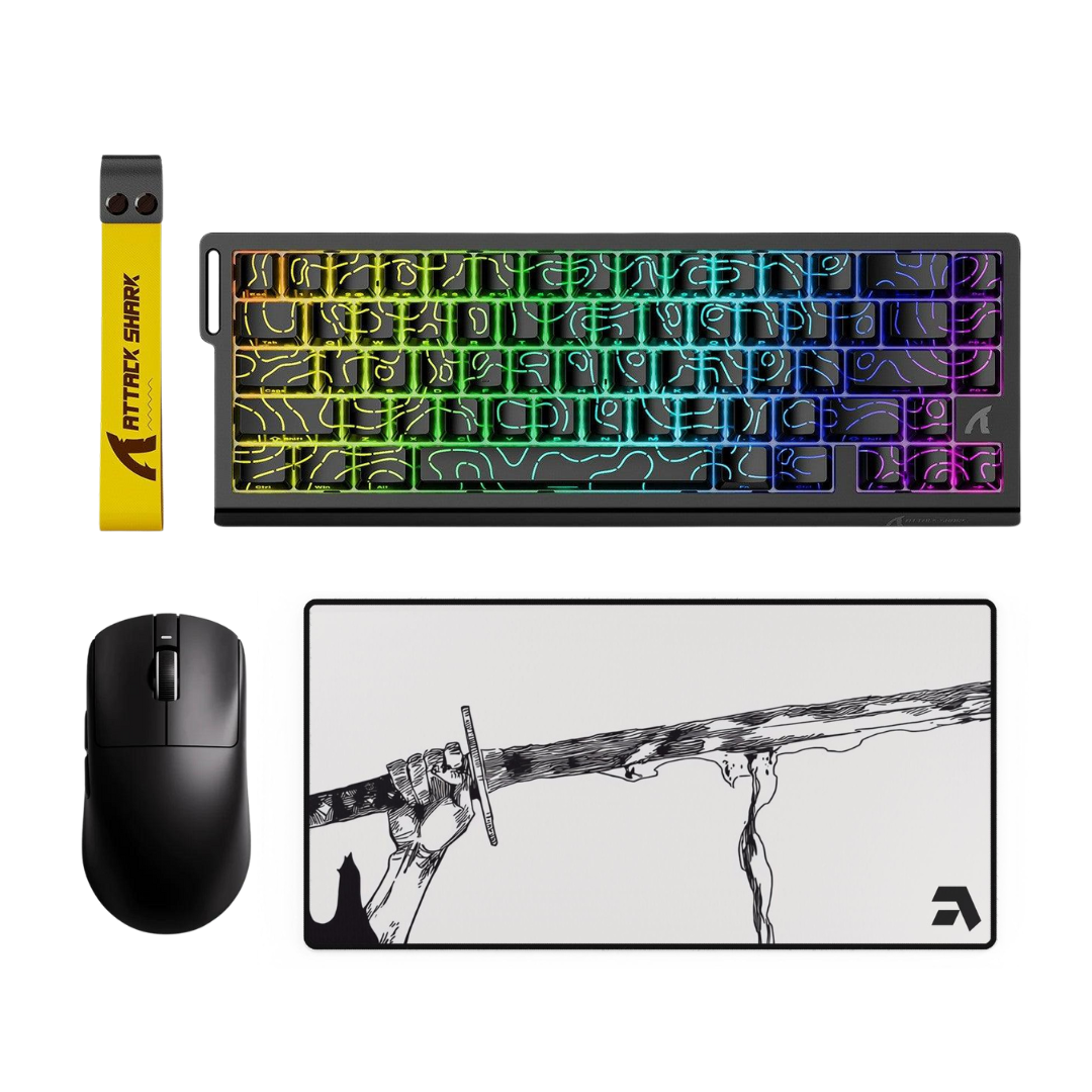 Attack Shark X68HE + VXE R1 Se + Mousepad "عرض التوفير"