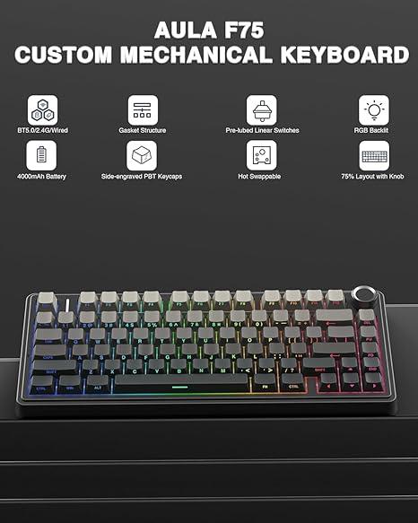 AULA F75 Wireless Mechanical Keyboard