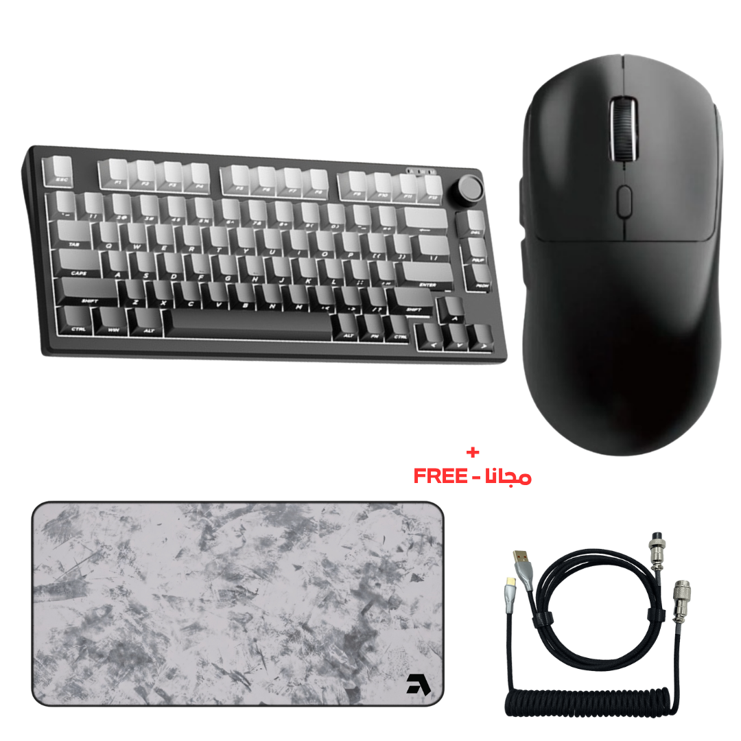 MENGZU ZZ75 PRO Wireless Mechanical Gaming Keyboard + GPW-II Mouse + Mousepad + cable "عرض التوفير"