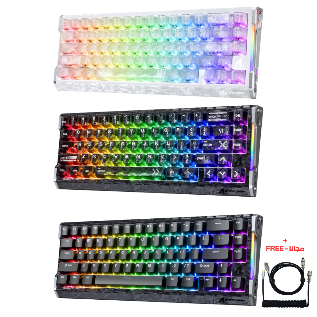 ATTACK SHARK R68 HE Carbon Fiber Rapid Trigger Keyboard Magnetic Switch