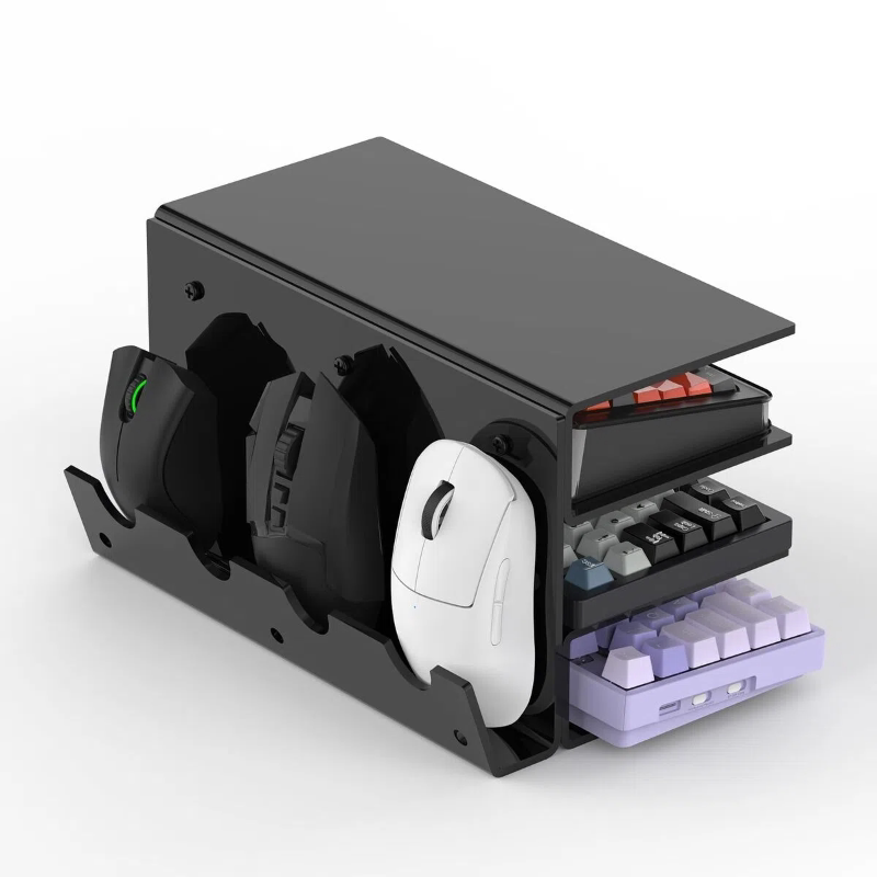 3-Tier Keyboard & Mouse Storage Stand Desk Display Rack