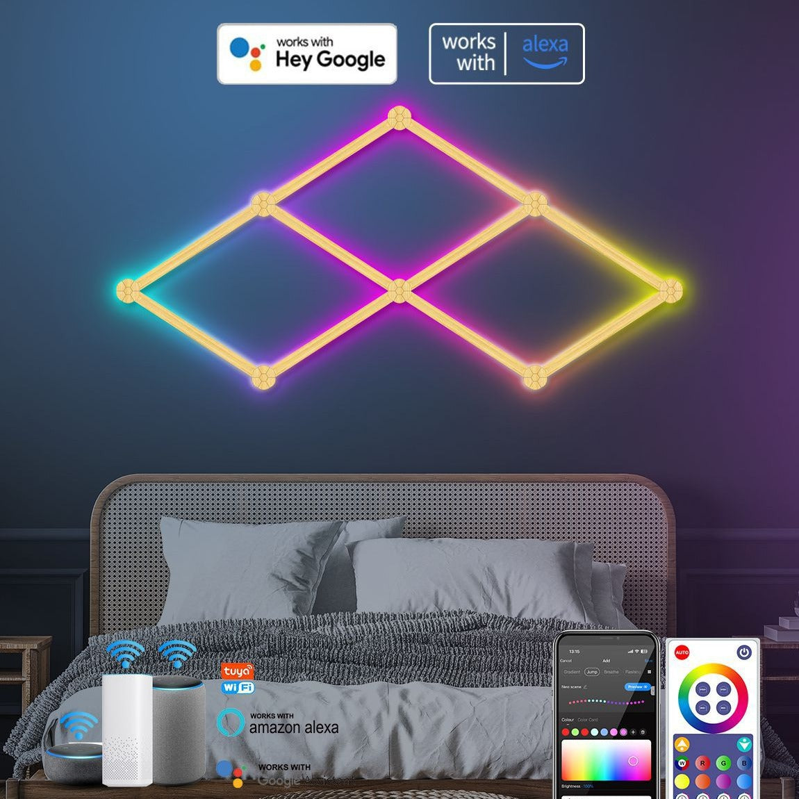 Led Smart Wall Light Light Bar Wood