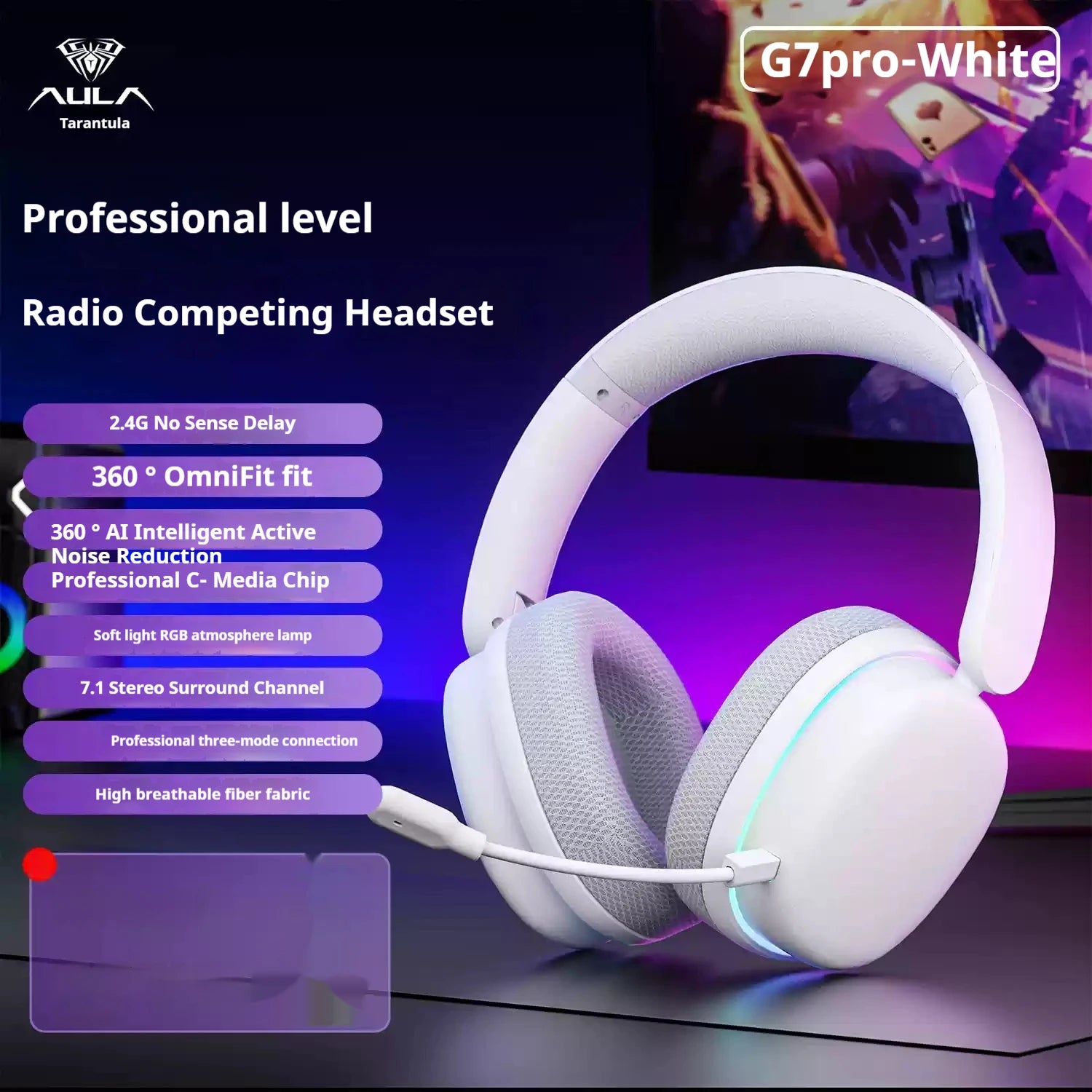 AULA G7Pro 7.1 Wireless Gaming Headsets