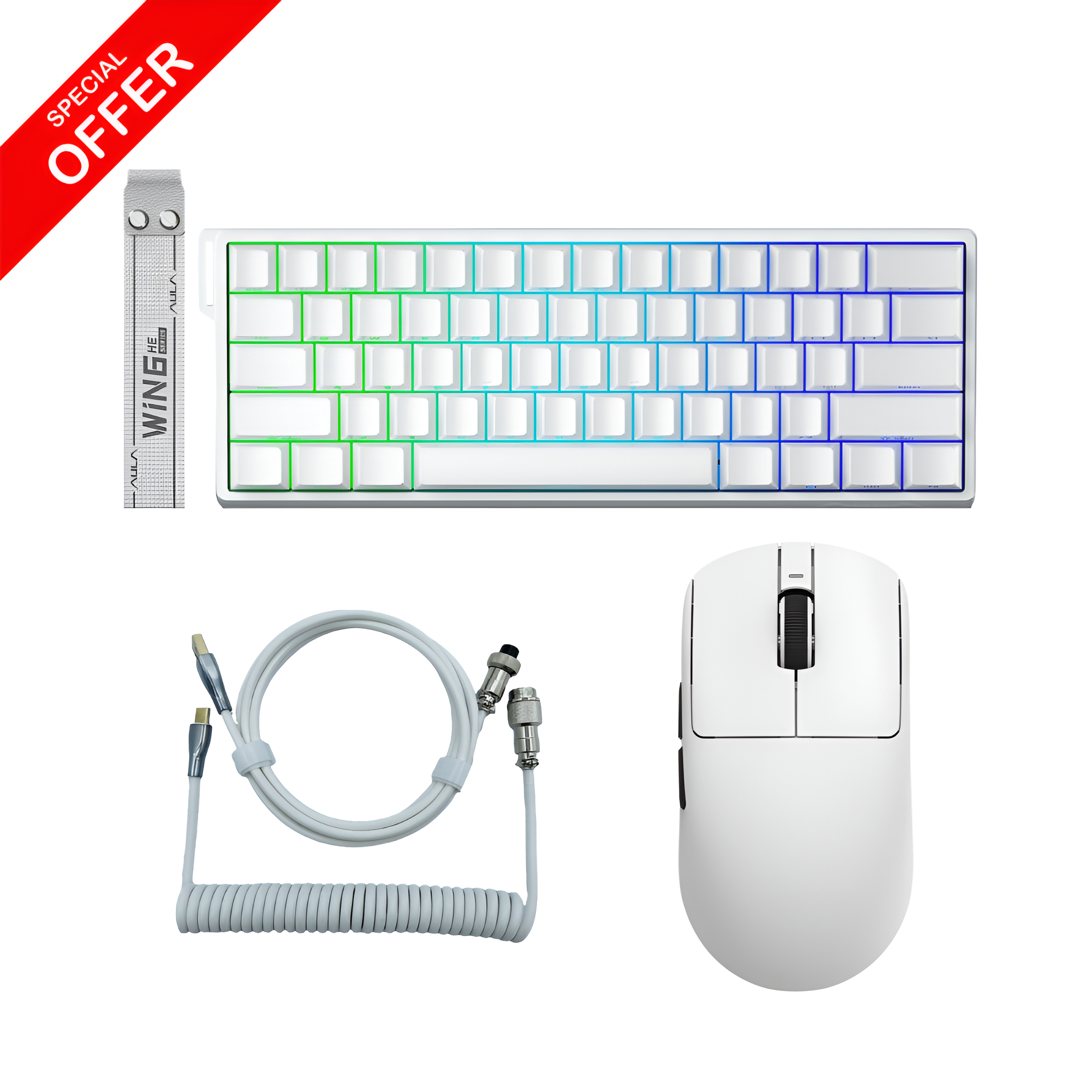 AULA WiN60 + VXE R1 + Coiled cable