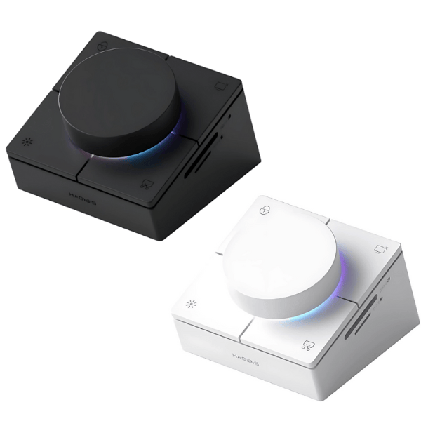 Hagibis Knob USB C Hub with Shortcut Buttons, RGB Type-C Docking Station with 4K 60Hz HDMI