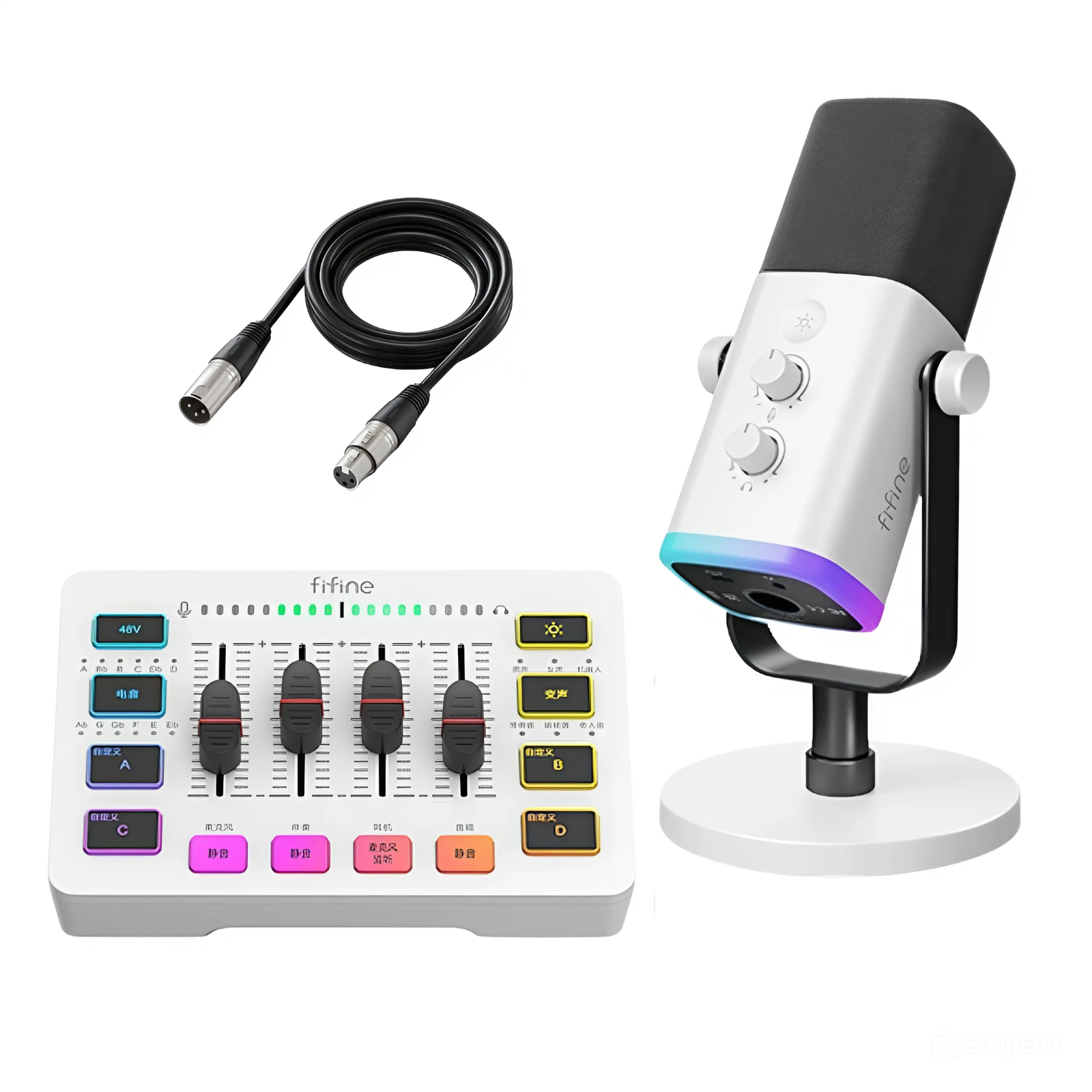 FIFINE SC3 Streaming Kit – Microphone AM8 White