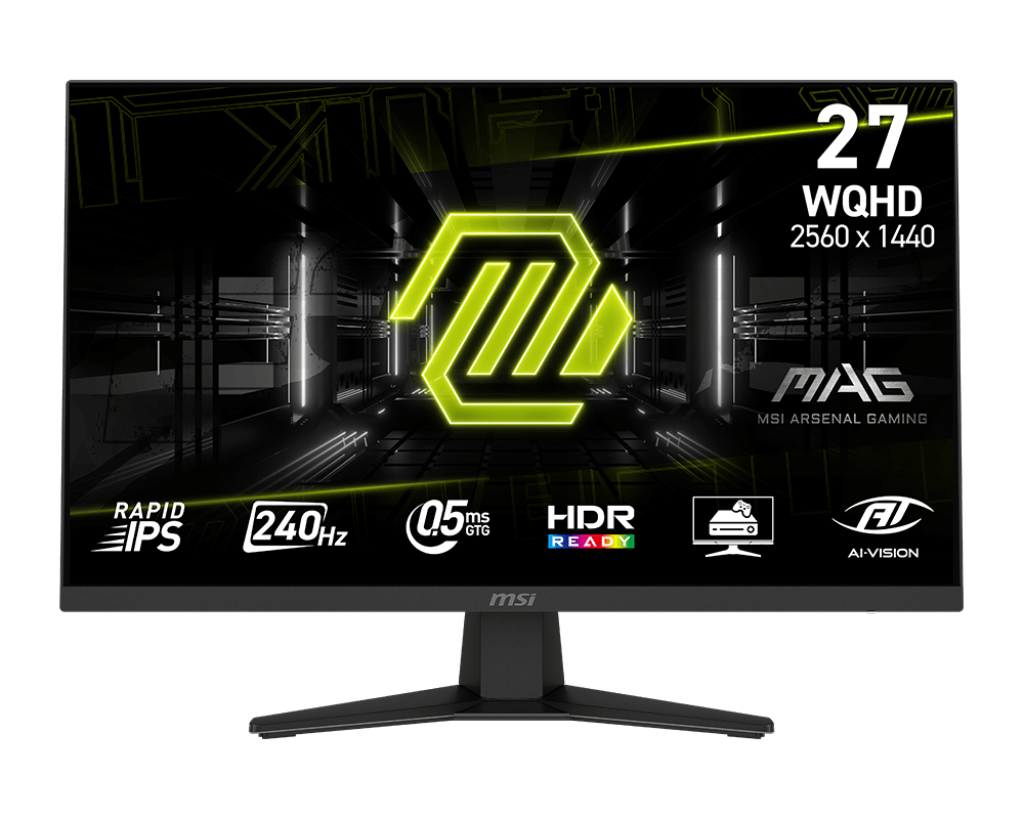 MSI MAG 27" IPS 1440p 2K 240Hz 0.5ms Black Gaming Monitor