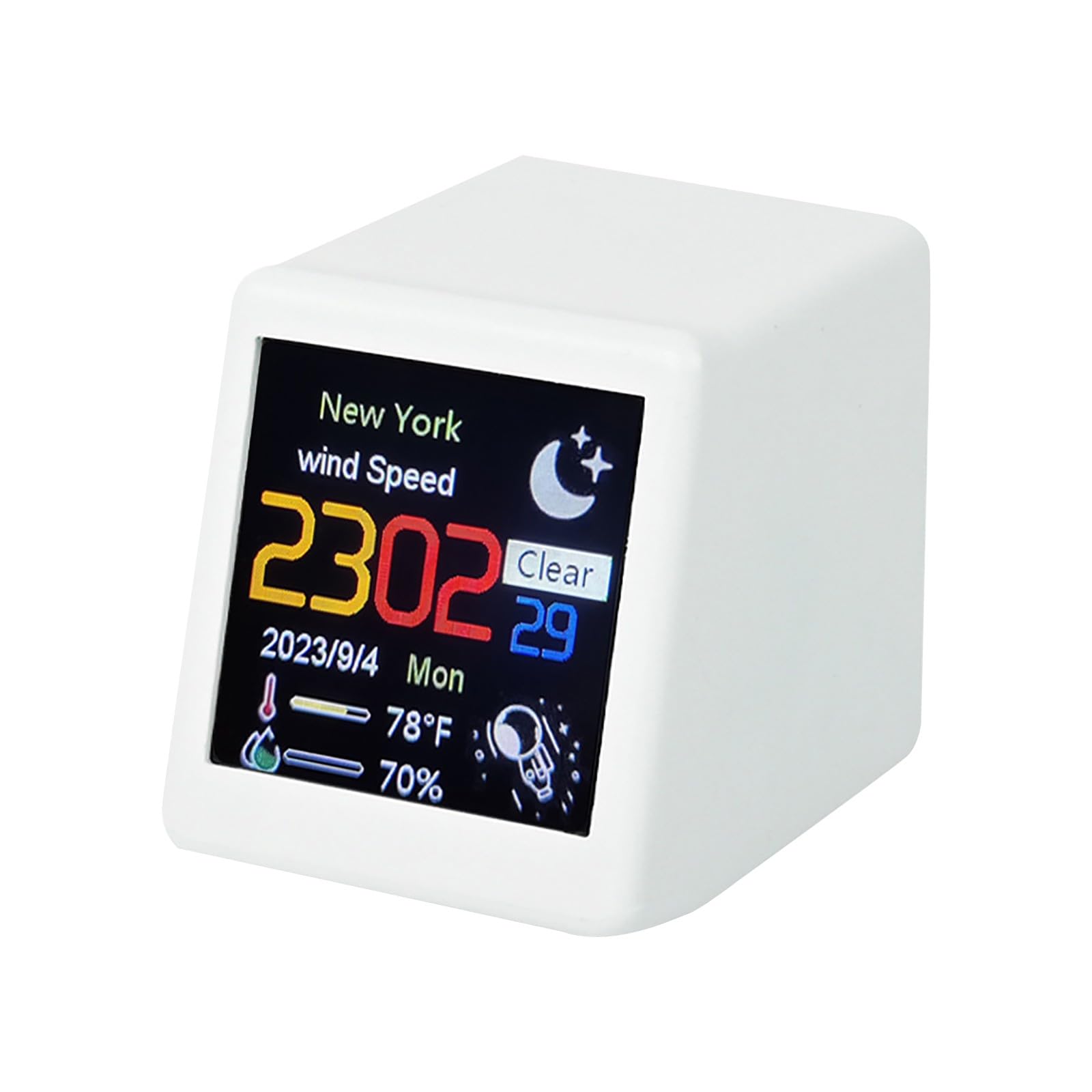 Smart WiFi Weather Station Indoor Outdoor Thermometer with Digital Atomic Clock
