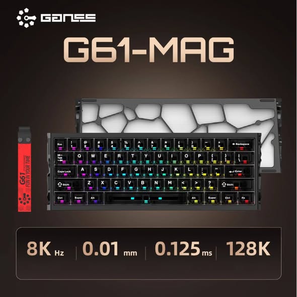 GANSS G61-MAG HE all aluminum Magnetic esports 8K wired Gaming Keyboard gaming