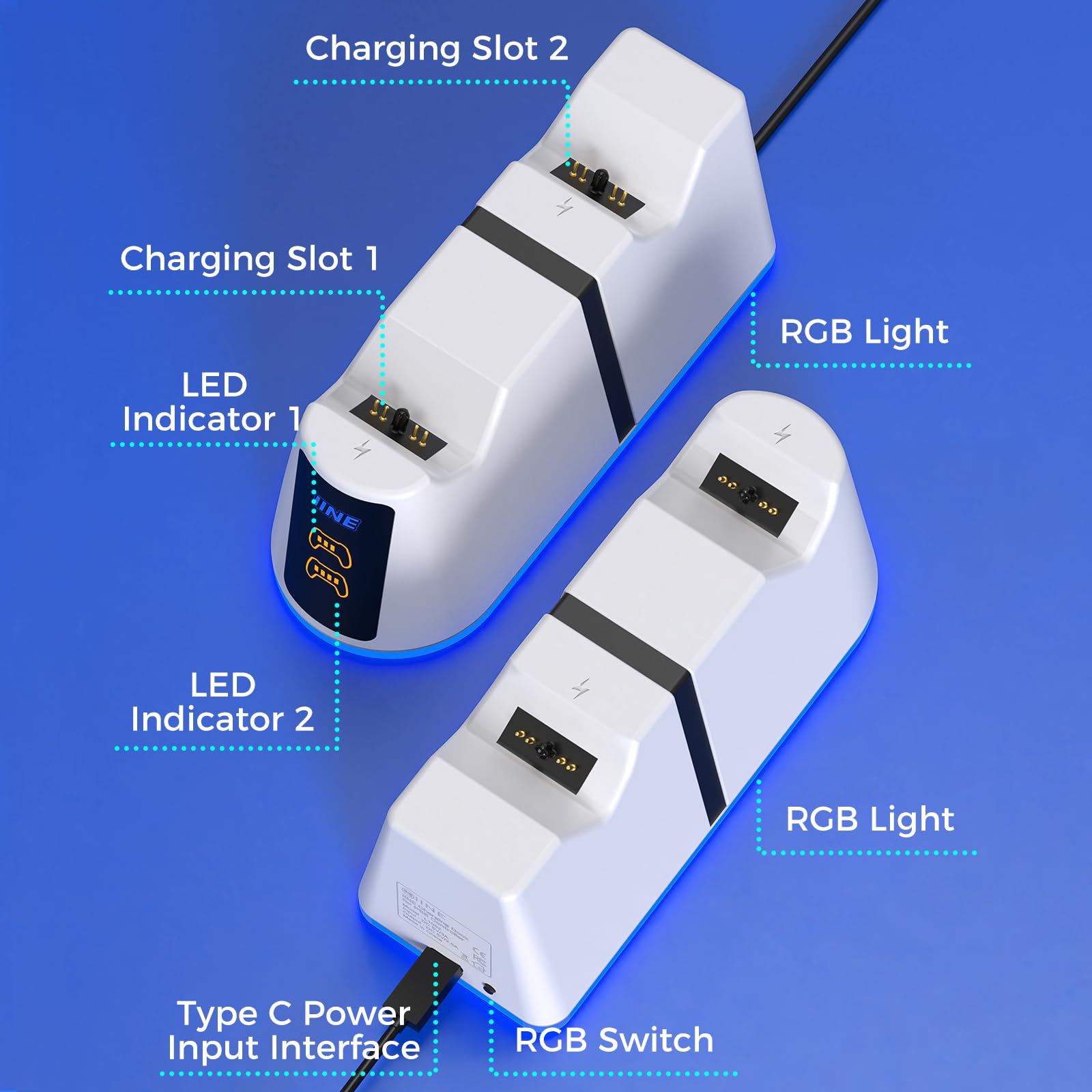 IINE PS5 Dual Controller Charging Dock