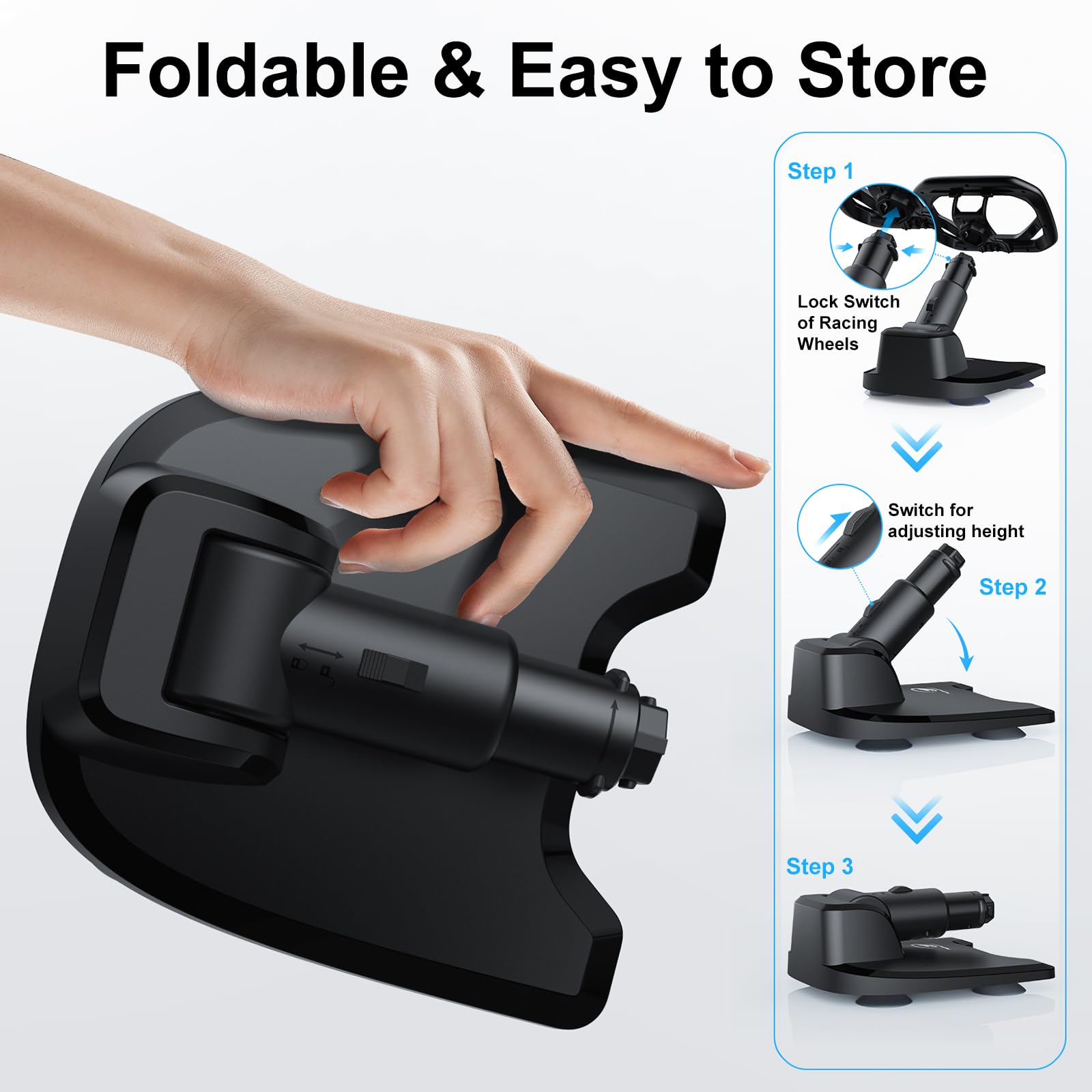 HONCAM PS5 Racing Steering Wheel Stand & Grip