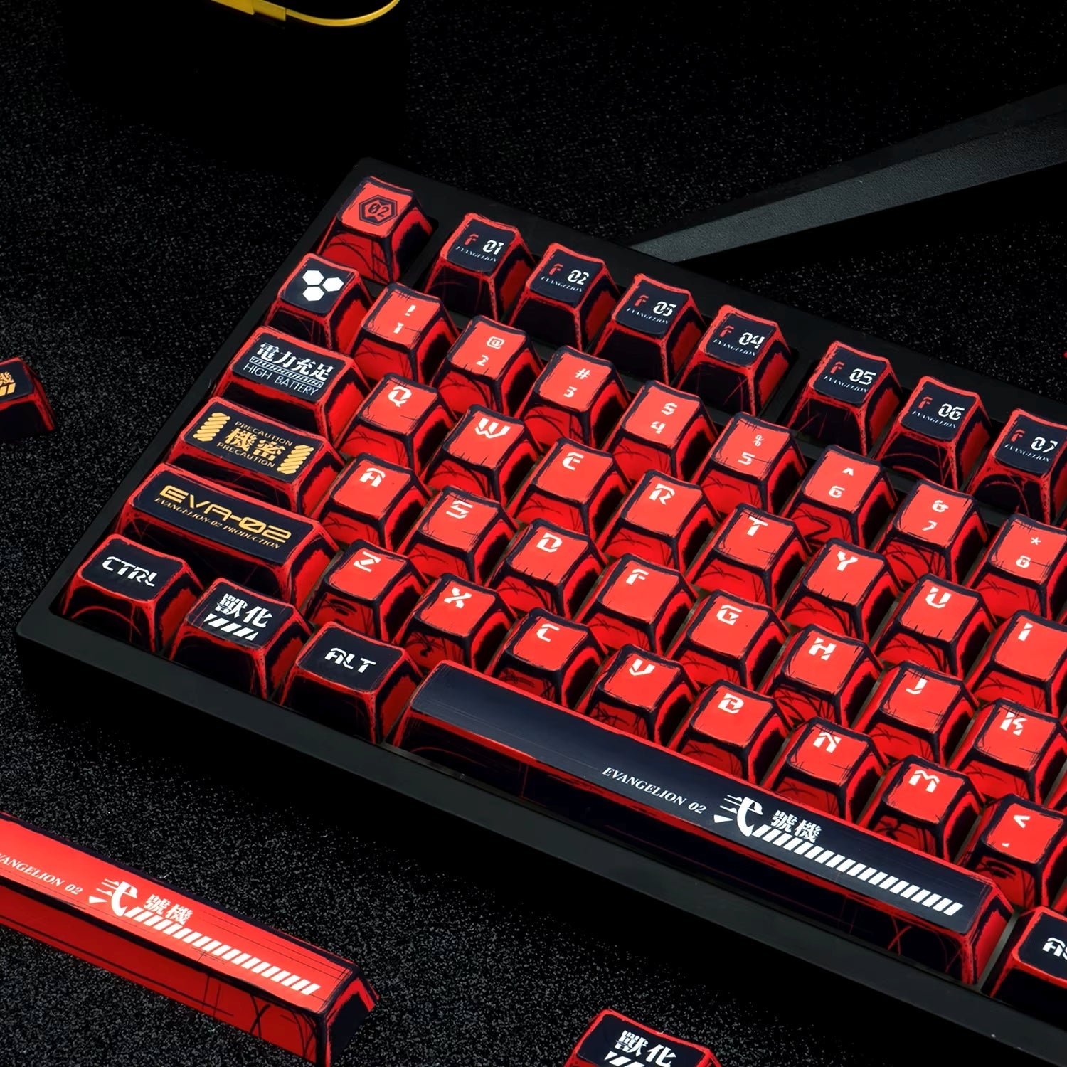 2D Comic Manga Sketched Eva Cherry PBT Keycaps 137 Keys