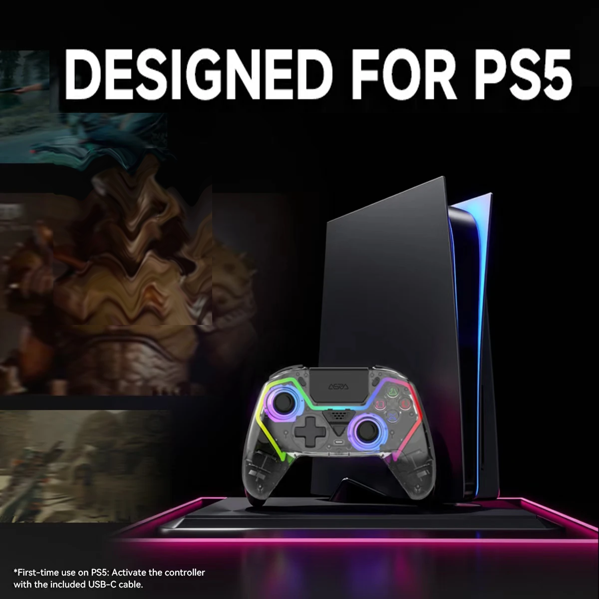 ARABOOT X IMECOO RGB Wireless Gamepad for PS5 with Hall Joystick & Vibration