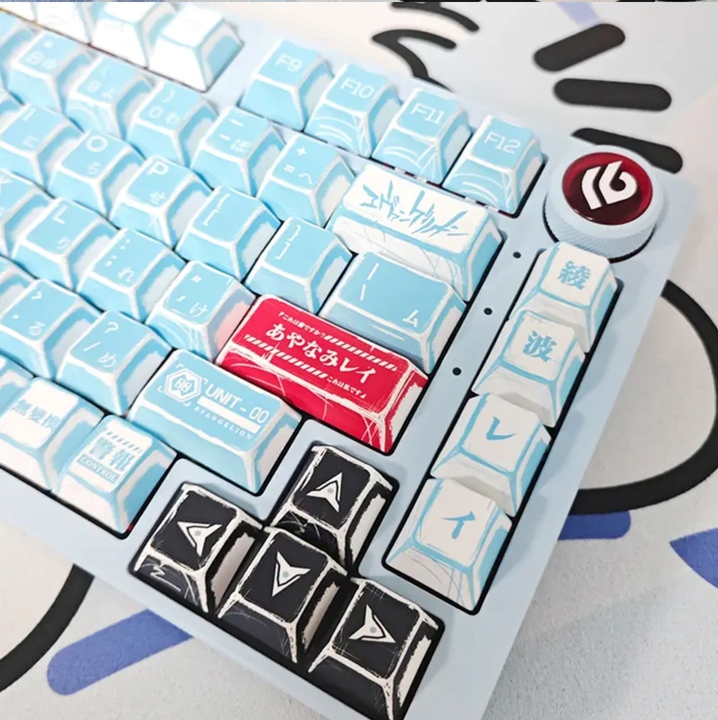2D Comic Manga Sketched Ayanami Cherry PBT Keycaps 137 Keys
