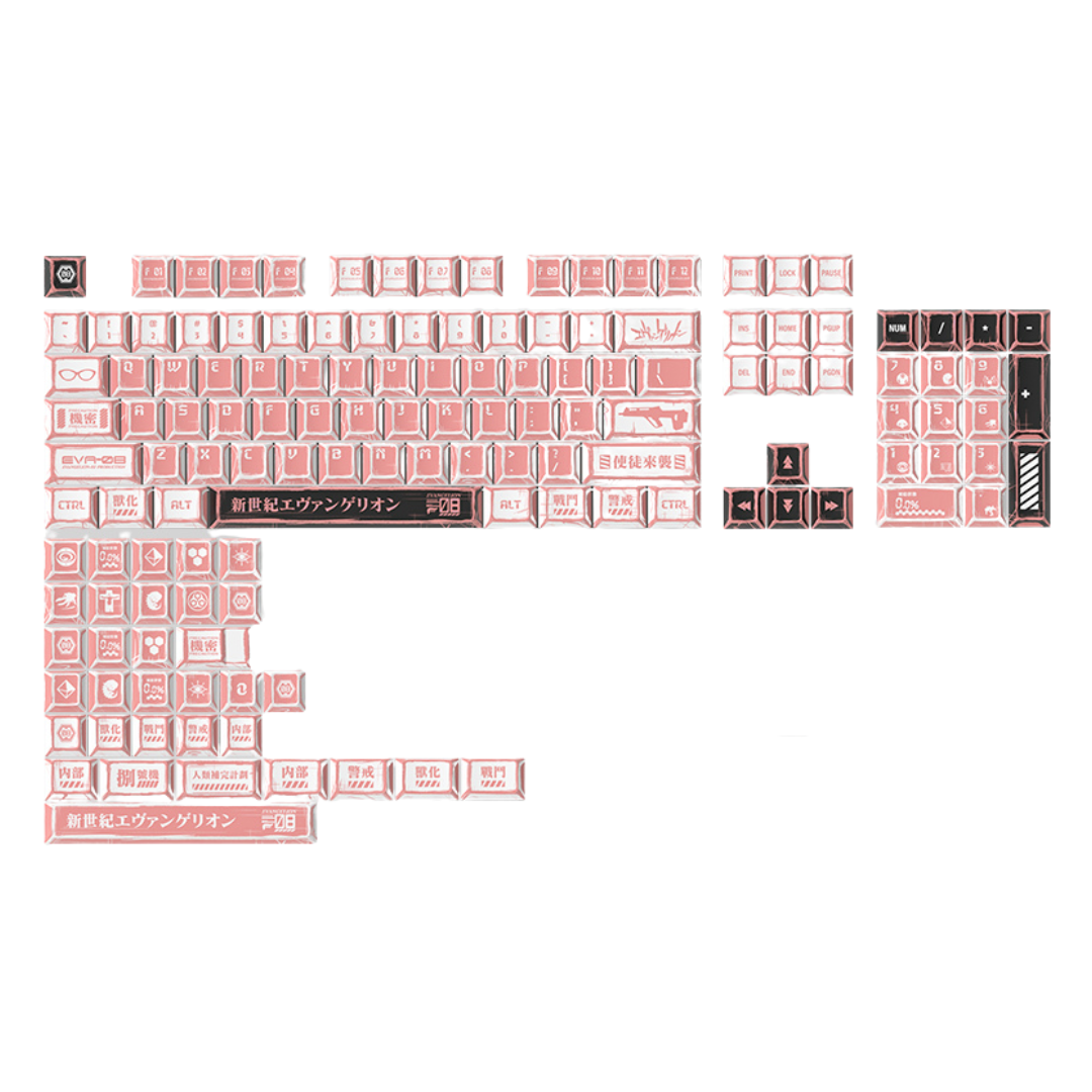 2D Comic Pink Cherry PBT Keycaps 137 Keys