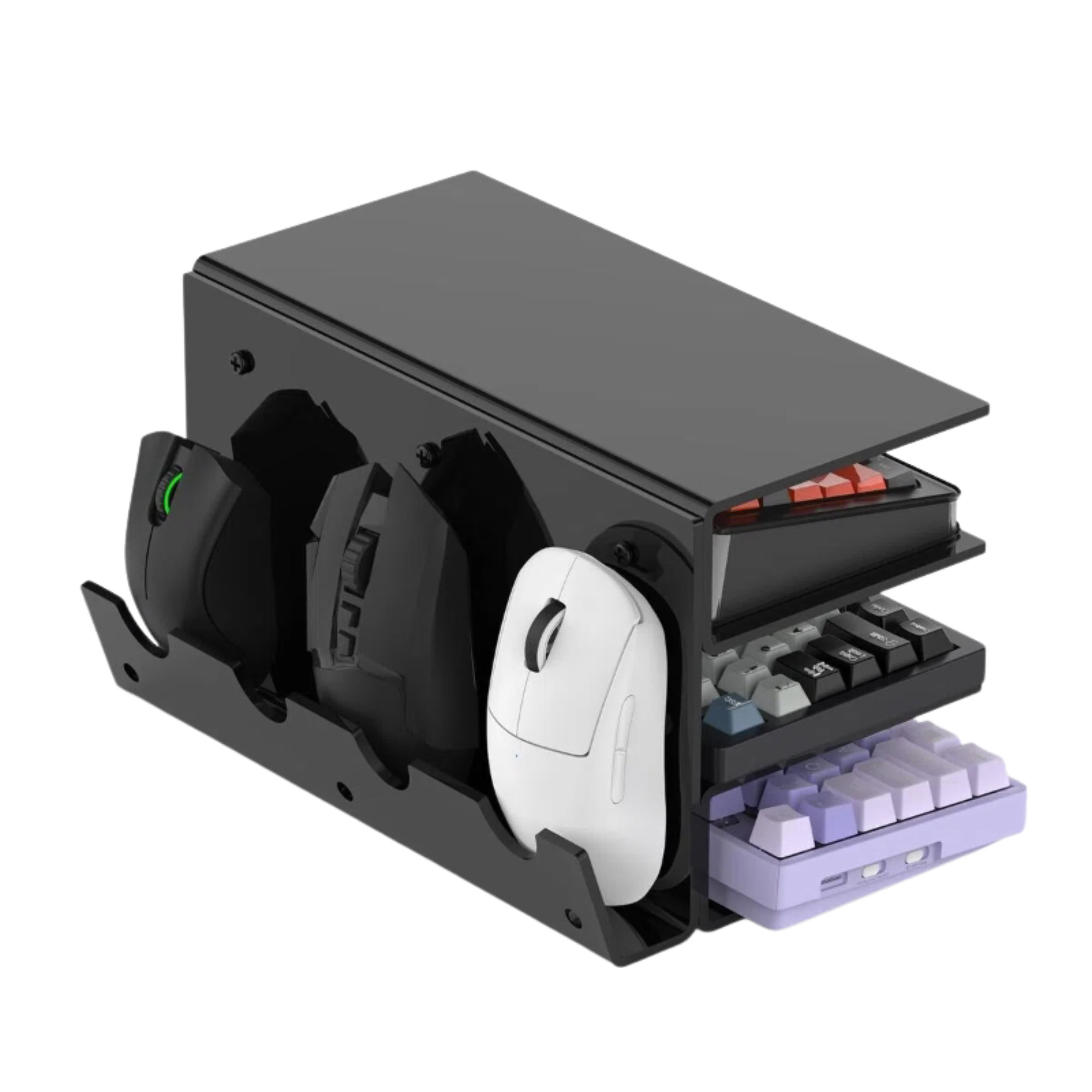 3-Tier Keyboard & Mouse Storage Stand Desk Display Rack