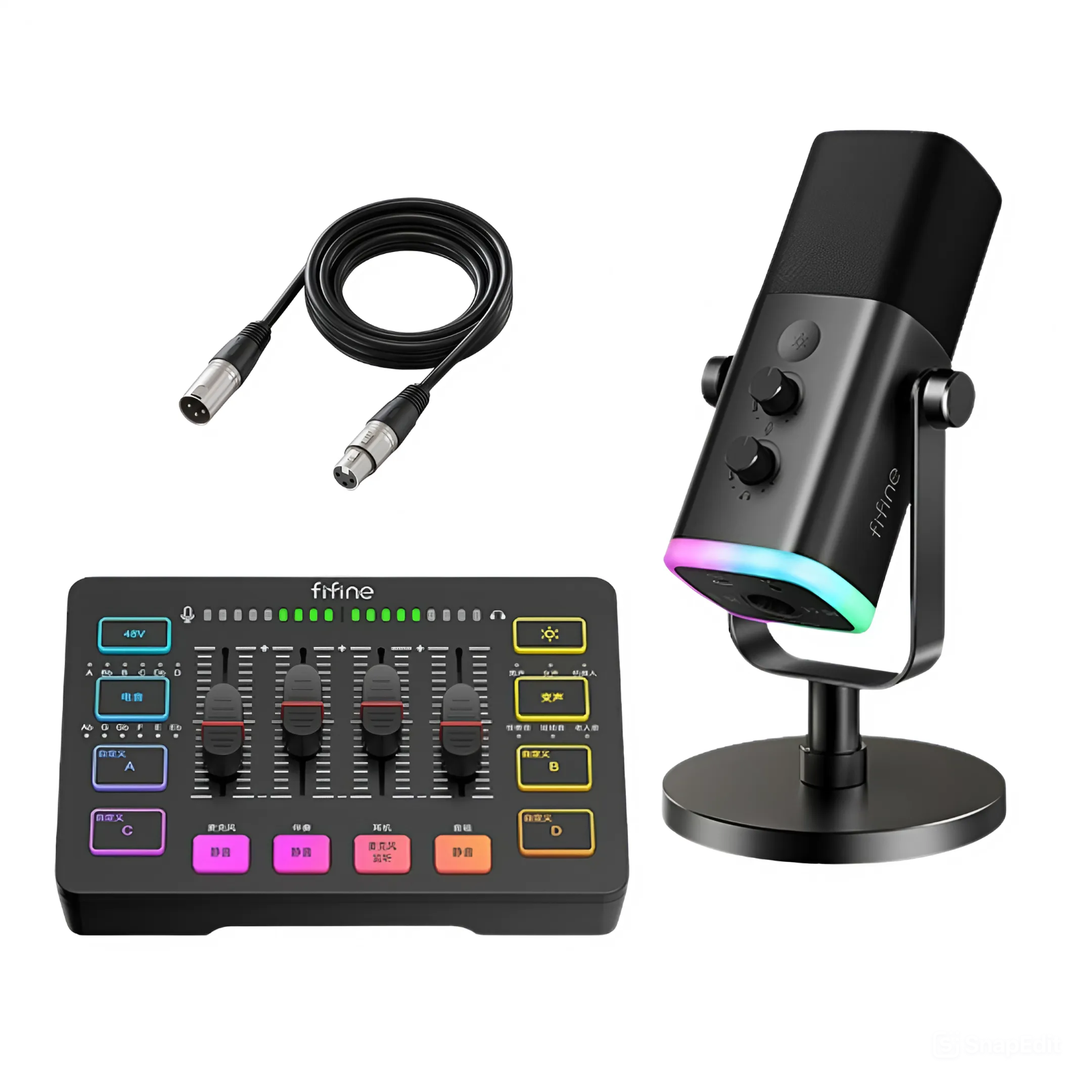 FIFINE SC3 Streaming Kit – Microphone AM8 Black